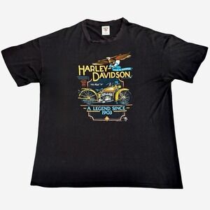 Vintage 1985 Harley Davidson T Shirt Holoubek Tag Made in USA Mens XL VTG 80s